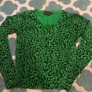 Voodoo Vixen Green and Black Leopard Print Cardigan